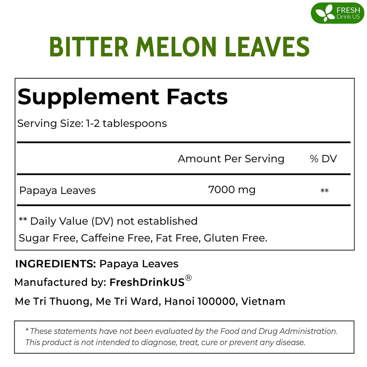 Premium Papaya Dried Leaves, Papaya Loose Leaf Herbal Tea, No Additives, No Caffeine, Vegan
