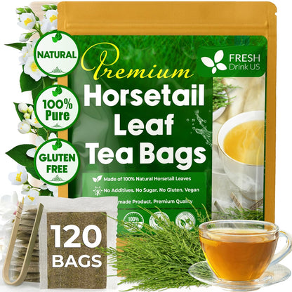 Premium Horsetail Leaf Tea Bags – Herbal Tea for Daily Wellness, Beauty Routine & Caffeine-Free Refreshment