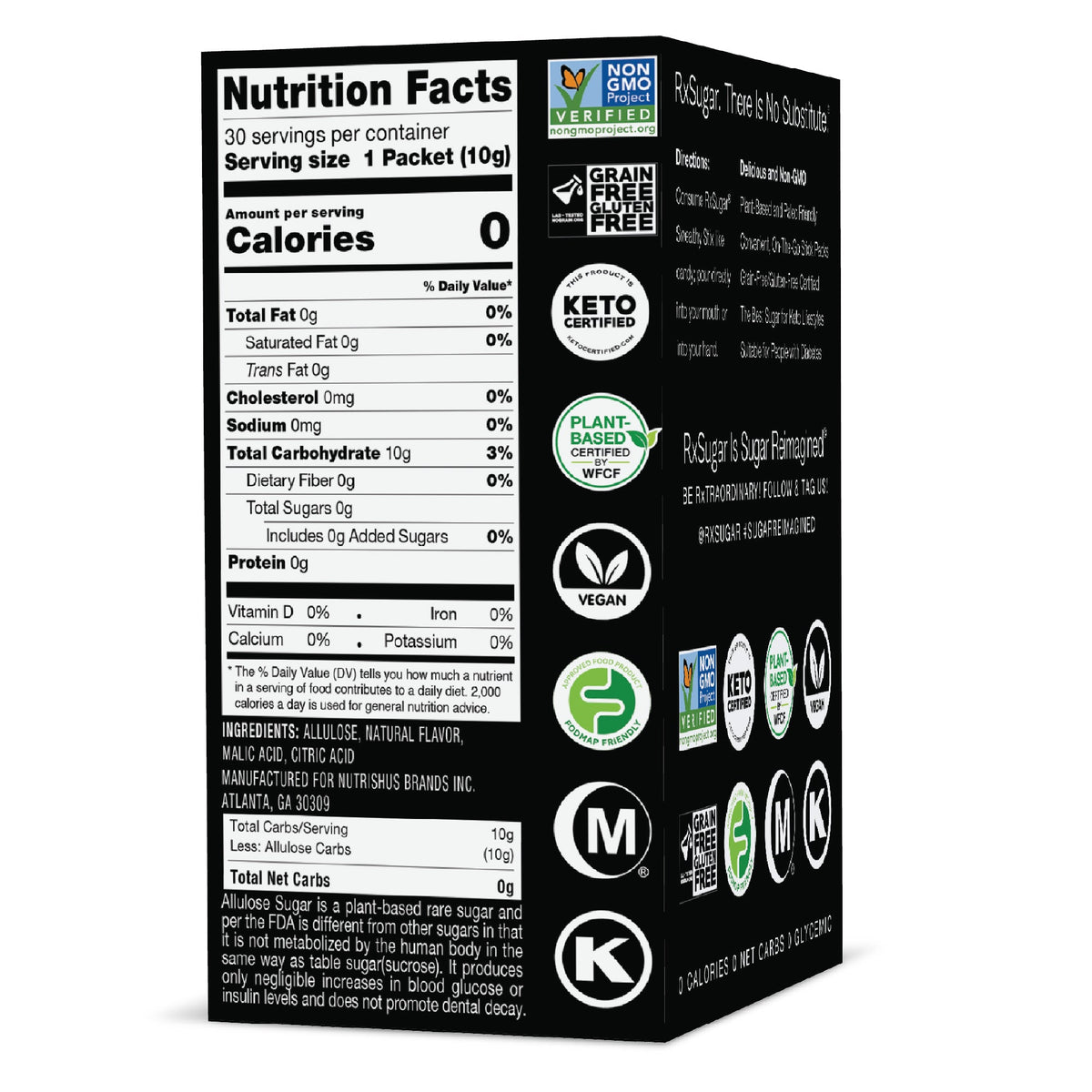 RxSugar Flavored Allulose Sugar Swealthy Stix