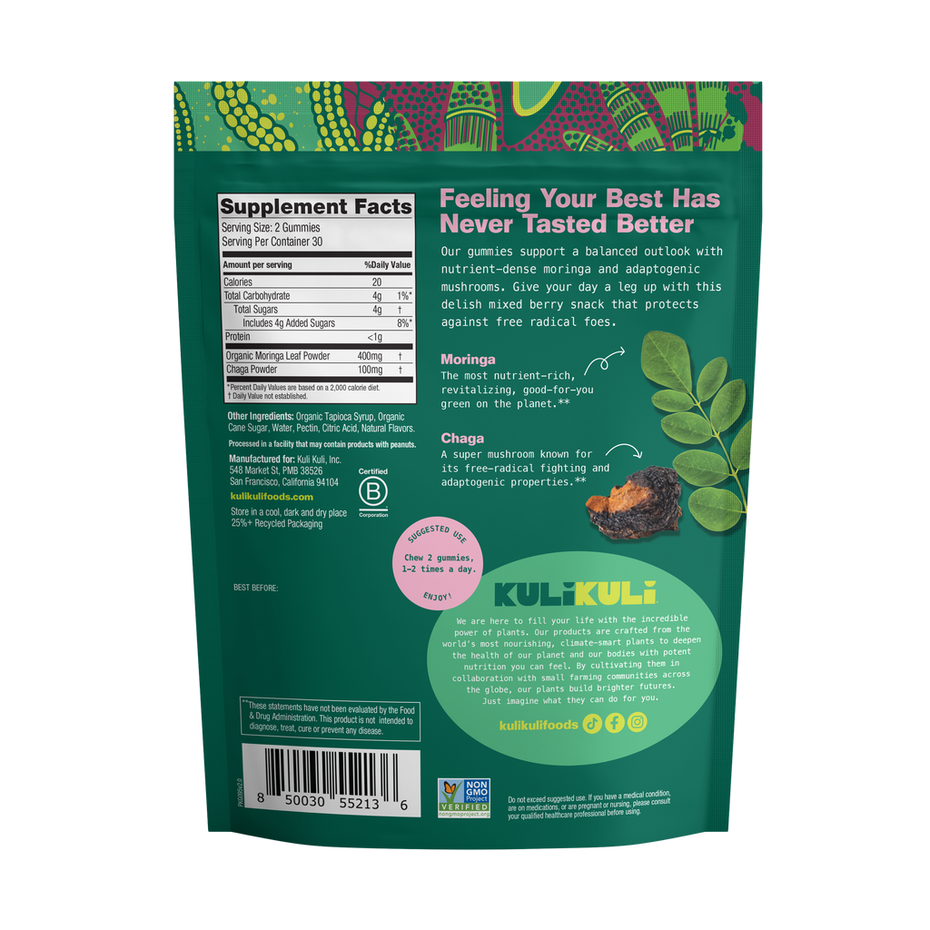 Moringa & Chaga Mushroom Superfood Gummies